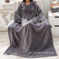 Home textile hooded wearable TV flannel sherpa blanket